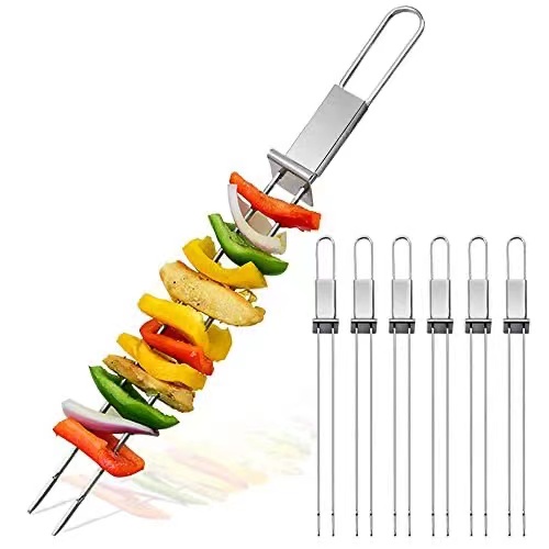 U-shaped stainless steel BBQ skewers