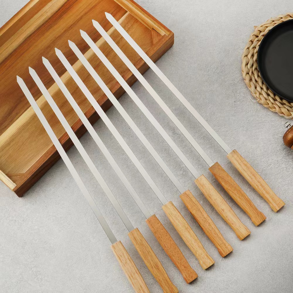 wood handle large BBQ skewers
